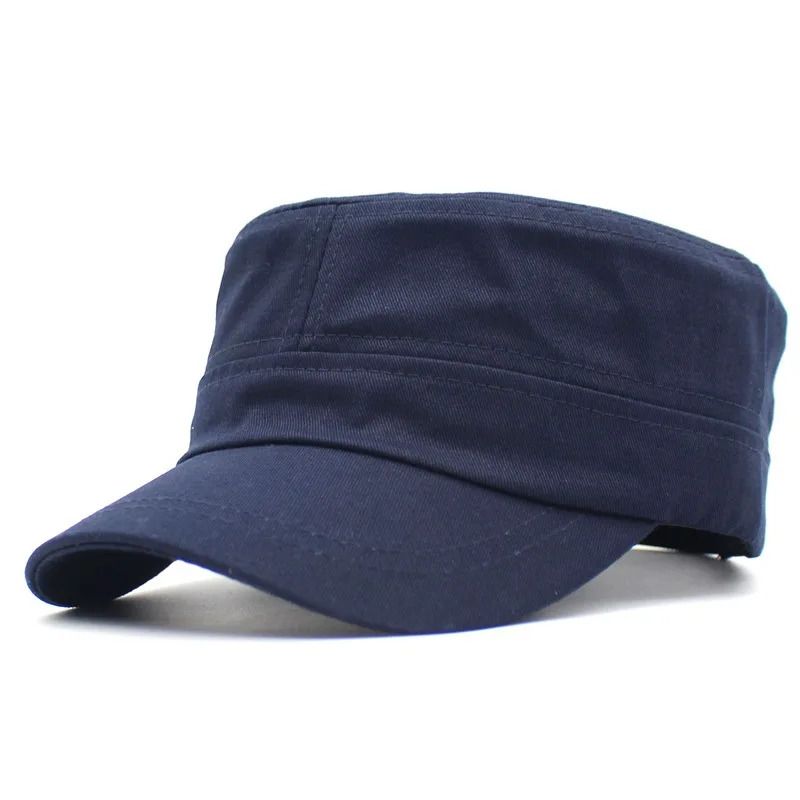 Dark Blue Flat Top Hat w/logo