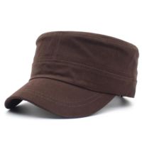 Coffee Brown Flat Top Hat w/logo